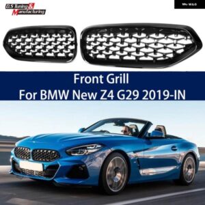 BMW ダイヤモンドスタイリング車キドニーフード ラジエーターグリル NEW Z4 G29 2019-2022 グロスブラック 交換用フロントバンパー レーシンググリル