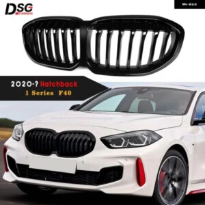 BMW レーシング ダブル スラット スポーツ グリル フロント KINDEY グリル 新型 1シリーズ F40 M135I 118IM ハッチバック 2019 - 2022 交換タイプ