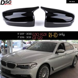 BMW ABS プラスチック交換用ドアミラー カバー RHD 5 7シリーズ G30 G31 G11 G12 適合 高光沢ブラック