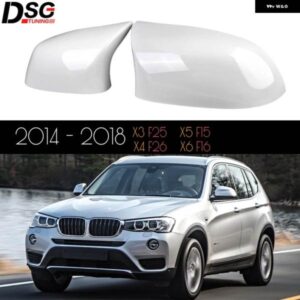BMW ABS グロスホワイト/ブラック交換用ドアミラー キャップカバー X3 X4 X5 X6 2014 - 2018 F25 LCI F26 F15 F16 X5M X6M ではありません