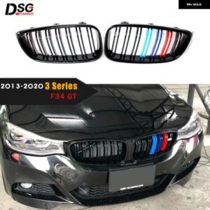 BMW FROMT バンパー キドニー レーシンググリル 3シリーズ GT F34 2012-2020 交換デュアルスラット グロスブラック M カラー