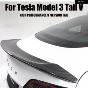 テスラ モデル 3 セダン V カーボンリアトランク スポイラーウイングブーツリップ 2018-2021