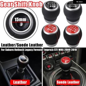 スバル スエードレザー ギアシフトレバーノブ レガシィアウトバックフォレスターインプレッサ STI WRX スティック シフター アクセサリー