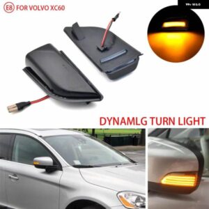 ボルボ 2個 サイドウイングバックミラー ウインカーインジケーター 31217288 31217289 XC60 2008-2014 LED ダイナミック ウィンカーライト