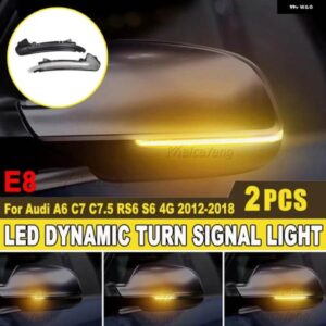 アウディ LED ダイナミック ウィンカーライト A6 C7 C7.5 RS6 S6 4G 2個 サイドウイングバックミラー ウインカーインジケーター 2012-2018