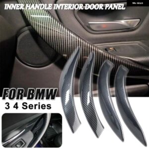 BMW カーボンフロント左/右車インナードアハンドル トリム プルグラブパネルハンドル F30 F80 F31 F32 F34 F35 インテリア ドアハンドル