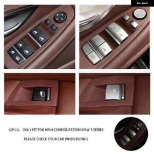 BMW 5シリーズ F10 F18 252 528 530 2011 - 2017 11個 /12個 ABS クローム ドア窓スイッチボタン カバー ステッカー トリム
