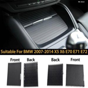 BMW 車内ドリンクウォーターカップホルダーカバー トリム ジッパーローリングカーテン X5 X6 E70 E71 E72 2007-2014