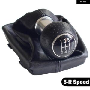 アウディ マニュアル 5 6スピード ギアシフトスティックハンドボールチェンジレバーノブ シフター A4 B6 B7 2000-2008 黒革ゲートルブーツ