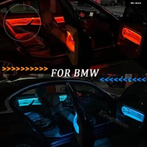 BMW 4 つの インテリア ドアパネル LED 装飾 トリム ライト青とオレンジ色のムードライト 3シリーズ F30 12-18