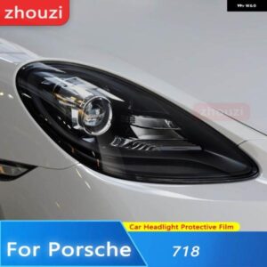 ポルシェ 718 ボクスター ケイマン 2016-ON 2020 車ランプ フィルム ヘッドライト ティント ブラック フィルム テールライト クリ