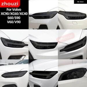 ボルボ 2個 スモークブラック TPU ステッカー クリア ヘッドライト フィルム XC40 XC60 XC90 S60 S90 V60 V90 2020 2021 2022