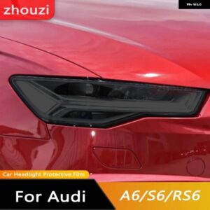 アウディ A6 C7 4G S6 RS6 2012-2018 2016 ヘッドライト フィルム スモークブラックティントラップビニールクリアランプ TPU ステッカー