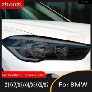 BMW X1 F48 X2 F39 X3 F25 G01 X4 G02 X5 F15 X6 F16 X7 ヘッドライト スモークブラック フィルム 自己修復 TPU ステッカー
