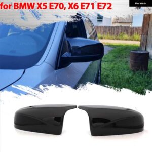 BMW ホーン形状 M バックミラー カーボン黒サイドミラー カバー キャップ X5 E70 X6 E71 2008-2013 アクセサリー
