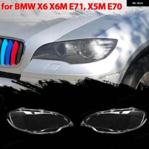 BMW フロント ヘッドライト カバー ヘッドランプ ランプシェル マスク ランプシェード レンズ ポリカーボネート X6 X6M E71 E72 2008-14 X5M E70 2010-2013