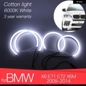 BMW 3 年 LED エンジェル アイ キット コットン ホワイト リング X6 E71 E72 X6M 2008-2014