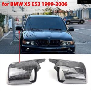 BMW カーボン M デザインサイドミラー カバー キャップ X5 E53 1999-2006 交換用