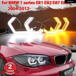 BMW ホワイトイエロー M4 LED エンジェルアイズ リングランプウィンカーカー ランニングライト DRL 1シリーズ E81 E82 E87 E88 2004-2013