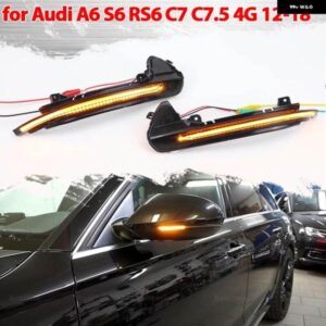 アウディ 2X ダイナミックサイドミラー ウインカーライト LED ウィンカーランプ A6 C7 C7.5 RS6 S6 4G 2012-2018 シーケンシャル ウィンカーライト