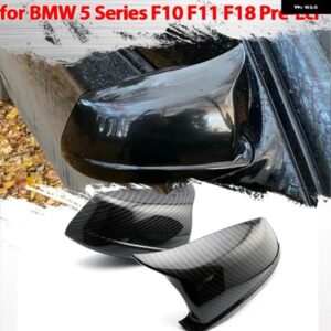 BMW 2X バックミラー カーボンブラックサイドミラー カバー キャップ 5シリーズ F10 F11 F18 2010-2013 ACCESSOREIS