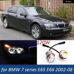 BMW 120ワット CANBUS LED エンジェルアイズ マーカー ライト電球 7シリーズ E65 E66 745I 750I 760I 745LI 760LI 2002-2008