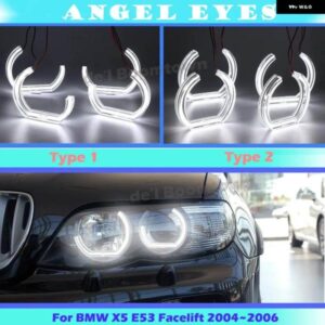 BMW DTM ホワイトクリスタル LED エンジェルアイズ リング X5 E53 フェイスリフト 2004 2005 2006 車アクリル