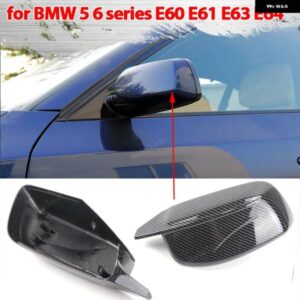 BMW M デザインカーボンブラックサイドミラー カバー キャップ 5シリーズ E60 E61 E63 E64 2004-2008 520I 525I 528I 528XI 530I