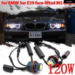 BMW 120ワット CANBUS LED エンジェルアイズ マーカー ライト電球 5シリーズ E39 M5 フェイスリフト 520I 523I 525I 528I 530I 535I 00-03