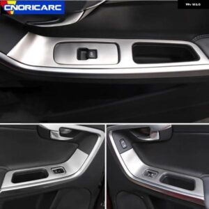 ボルボ ドア アームレスト 窓ガラス 昇降ボタン フレーム装飾 ステッカー トリム XC60 S60 V60 LHD RHD インテリア アクセサリー