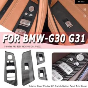 BMW 5シリーズ M5 G30 G31 F90 LHD 車内フロントリアドアウィンドウリフトスイッチボタン パネル トリム カバー 2017-20