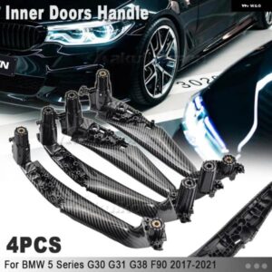 BMW LHD RHD 左右カーボン インテリア 車ドアハンドルインサイドカバー トリム 5シリーズ G30 G31 G38 F90 2017 - 2022