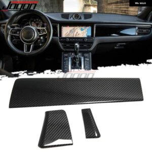 ポルシェ 100% カーボン マカン 95B 2014-2022 インテリア モールディングコンソールドア ダッシュボード パネルストリップカバー