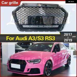アウディ A3/S3 2017 2018 2019 フロントグリル レーシンググリル ハニカム車アッパーバンパー 吸気フード メッシュ グリッド RERS3