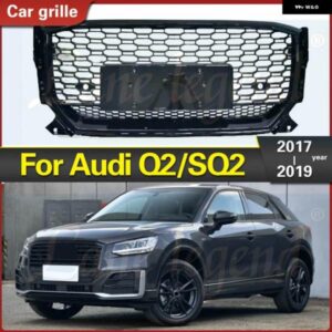 アウディ Q2/SQ2 2017 2018 2019 レーシンググリル フロントスポーツ六角 メッシュ ハニカムフード グリル グロスブラック RSQ2 レーシンググリル