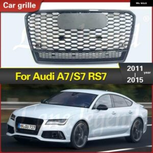 アウディ RS7 フロントスポーツ六角 メッシュ ハニカムフード グリル グロスブラック A7/S7 2011-15 グリル