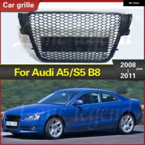 アウディ A5/S5 B8 2008/11/01 レーシンググリル RS5 フロントスポーツ六角 メッシュ ハニカムフード グリル グロスブラック グリル