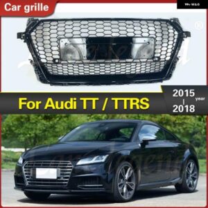 アウディ フロントスポーツ六角 メッシュ ハニカムフード グリルブラック TT/TTS 8S グロスブラック TTRS 2015-18 レーシンググリル