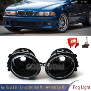 BMW フロントバンパー フォグライト ランプ電球付きクリアイエロー 3シリーズ M5 E39 2001-2003 M3 E46 2002-2005 63177894017