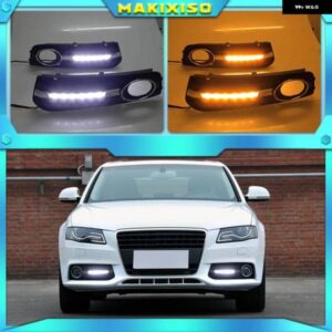 アウディ 1セット A4 A4L B8 2009/12/01 LED DRL デイタイム ランニングライト デイライト フォグランプ カバー 穴