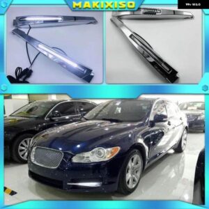 ジャガー 1ペア 車 12V ホワイト LED デイタイム ランニングライト DIY フォグランプ DRL ランプハーネス XF 2008 200