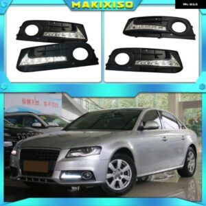 アウディ 1セット A4 A4L B8 2009/12/01 LED DRL デイタイム ランニングライト デイライト フォグランプ カバー 穴