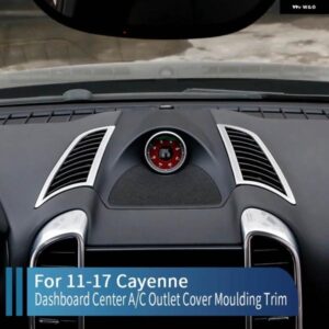 ポルシェ カイエン 2011-17 車室内 装飾 ダッシュボード センター A/C アウトレット カバー モールド トリム