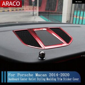 ポルシェ マカン 2014-20 レッド ダッシュボード センター アウトレット スタイリング モールド トリム ステッカー カバー