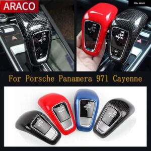 ポルシェ パナメーラ 971 カイエン 9YA 2017 2018-2020 交換スタイルカーアクセサリーカーボン/ABS ギアシフト ノブカバー