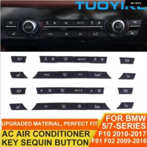 BMW 11/12/14 キーマットブラック ABS AC エアコン 気候 ボタン スパンコール交換 トリム 5/GT/7シリーズ F10 F18 F07 F06 F01 F02