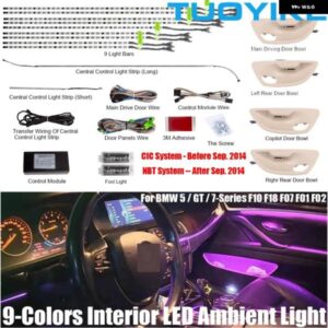 BMW 9 / 18色 インテリア LED アンビエントライト ドアボウルパネル 足元ストリップ 装飾 ムード 5 GT 7 F10 F18 F07 F01 F02