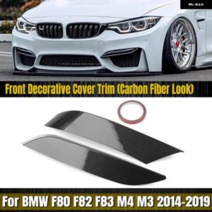 BMW F80 M3 F82 F83 M4 2014-2020 専用フロントバンパー サイドエアベントスプリッター トリム インテークフレーム アッパー スポイラー カバー