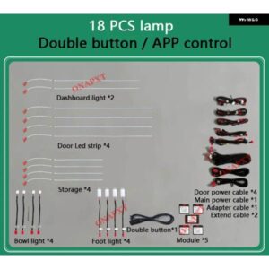 BMW 1/2/3/4/5/6/7/X3/X5 F20 F22 E90 E60 F06 アプリ 制御 DIY LED アンビエントライト 汎用 RGB ムードランプ 装飾 ストリップ