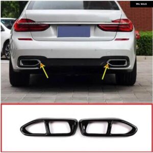 BMW 2個 ブラックマフラーカバー トリム 7シリーズ G11 G12 730 740 750LI 2016 2017 2018
